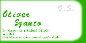 oliver szanto business card